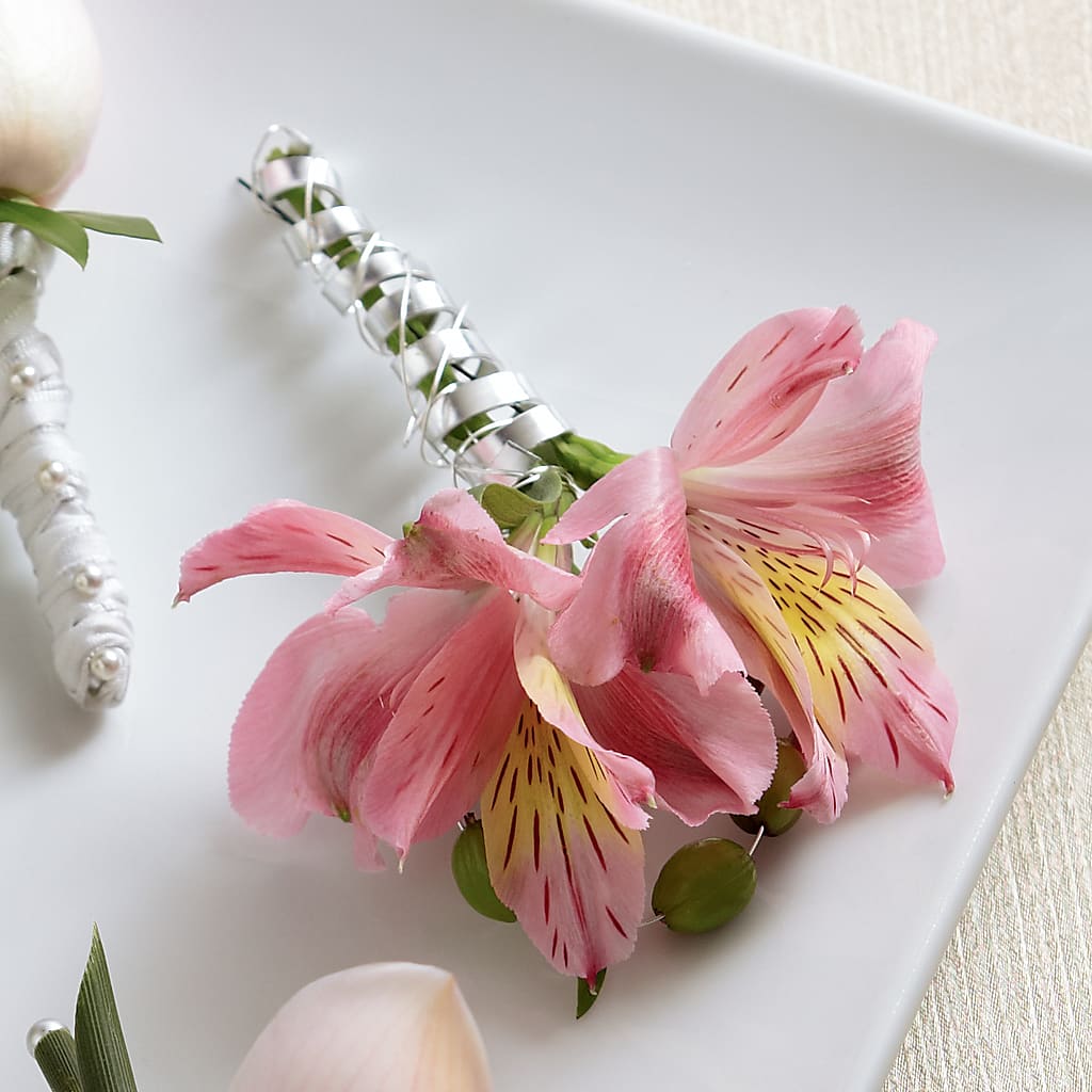 Pink Peruvian Lily Boutonniere – Bloom By Tommy, Union NJ