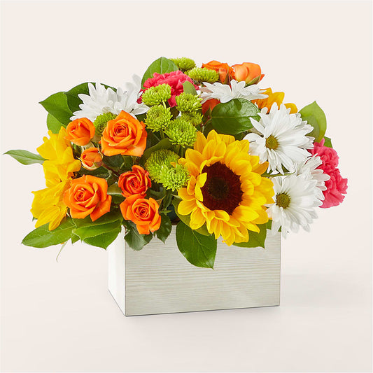 Boîte Bouquet Fleurs Ensoleillées
