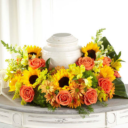 Faithful Sunflower Cremation Adornment –  Bloom By Tommy, Union NJ