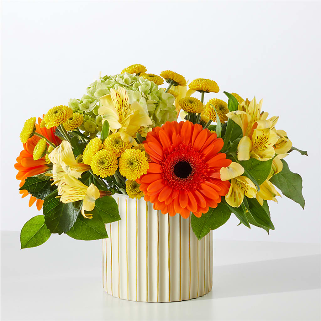 Autumn Sunshine Bouquet with Ivory Vase –  Bloom By Tommy, Union NJ